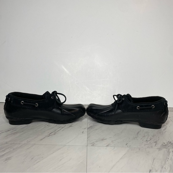 Sperry Salt Water 1 Eye Black Duck Shoe Bootie 8 - Picture 5 of 15